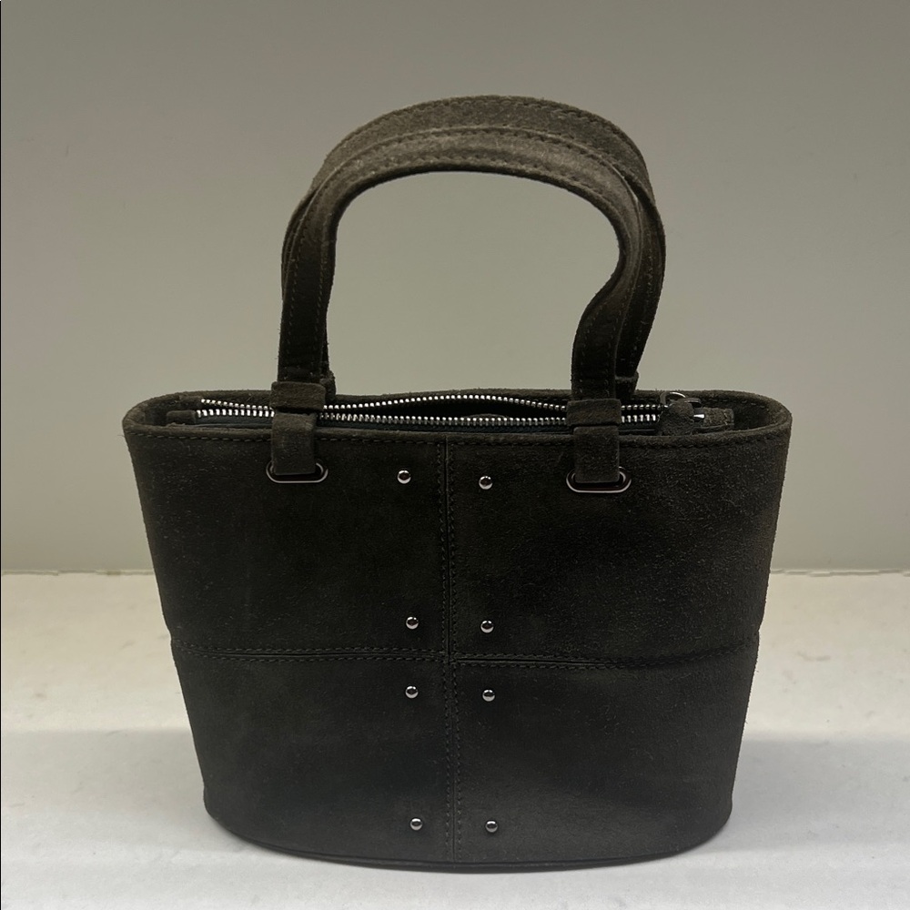 Tod's Dark Green Suede Tote Bag